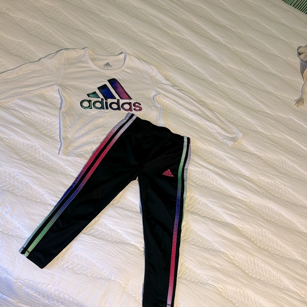 Adidas fleece pants (4), Cotton long Sleeve Top (5)